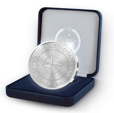 België 10 euromunt ’75 jaar NAVO’ Zilver Proof in cassette